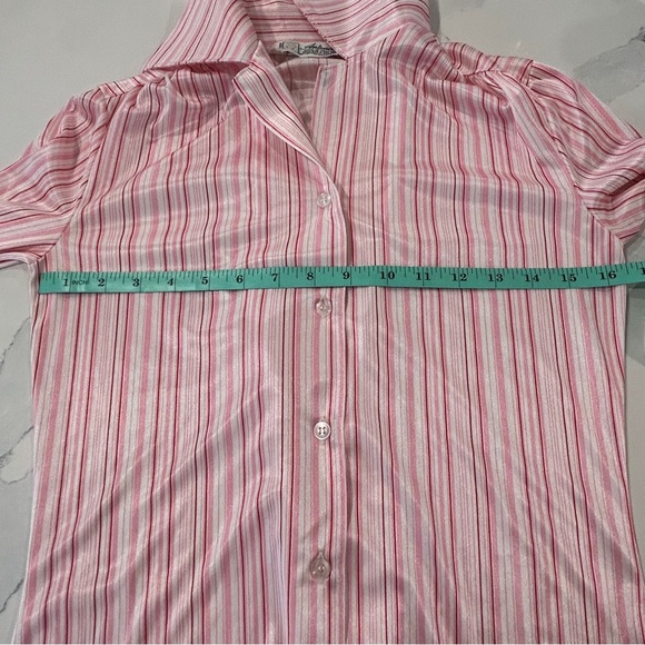 Vintage 70s Candy Cane Striped Tie Blouse - Picture 9 of 10